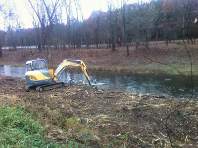 New Excavator with brush cutting head